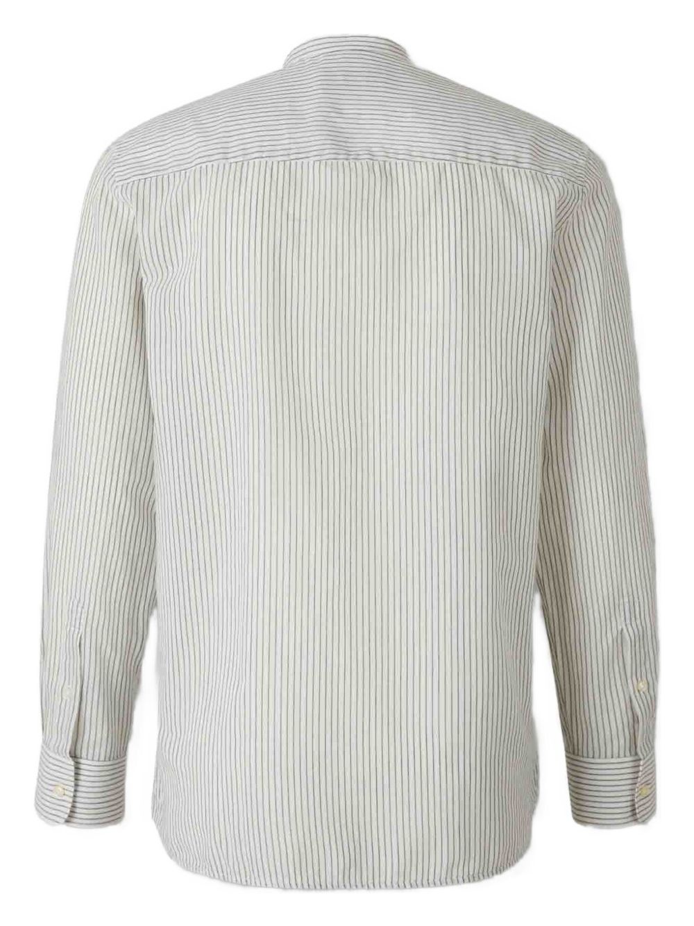 mandarin-collar striped shirt - 2