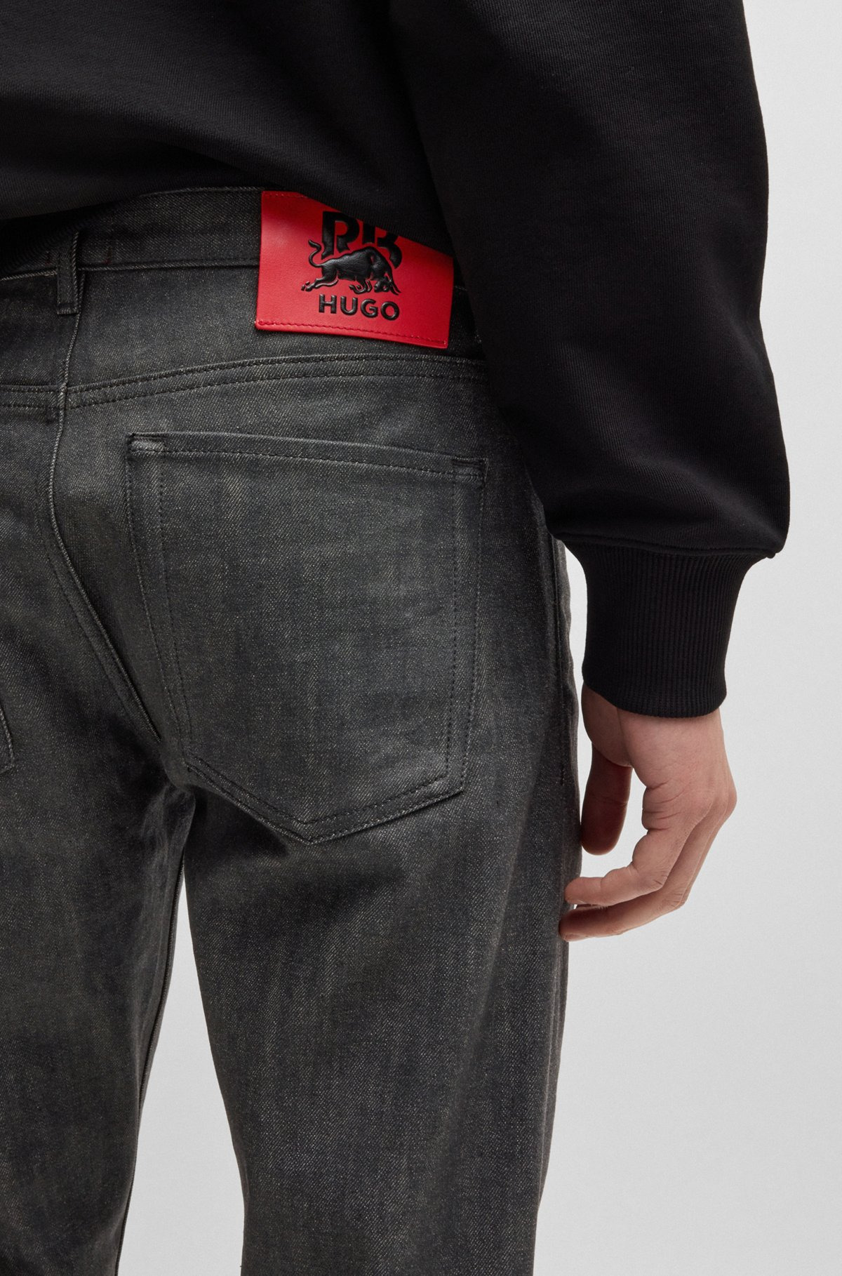 HUGO X RB JEANS IN GRAY STRETCH DENIM - 5