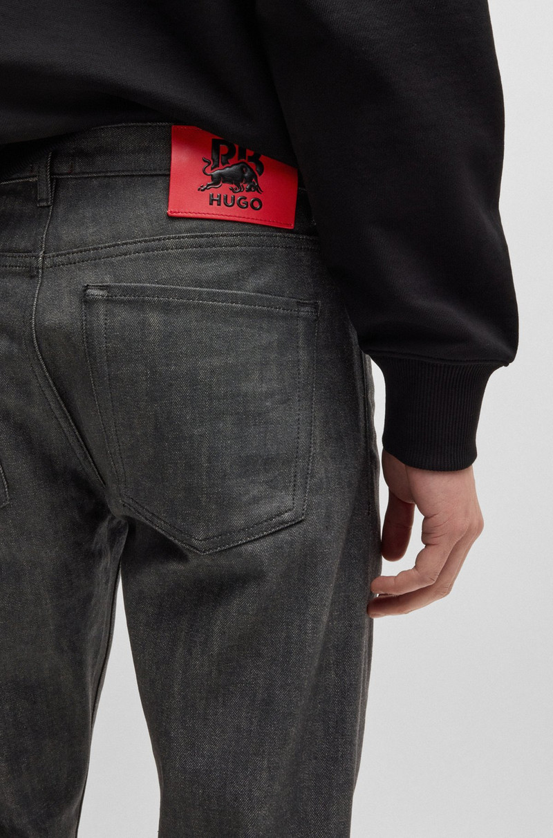 HUGO X RB JEANS IN GRAY STRETCH DENIM 5