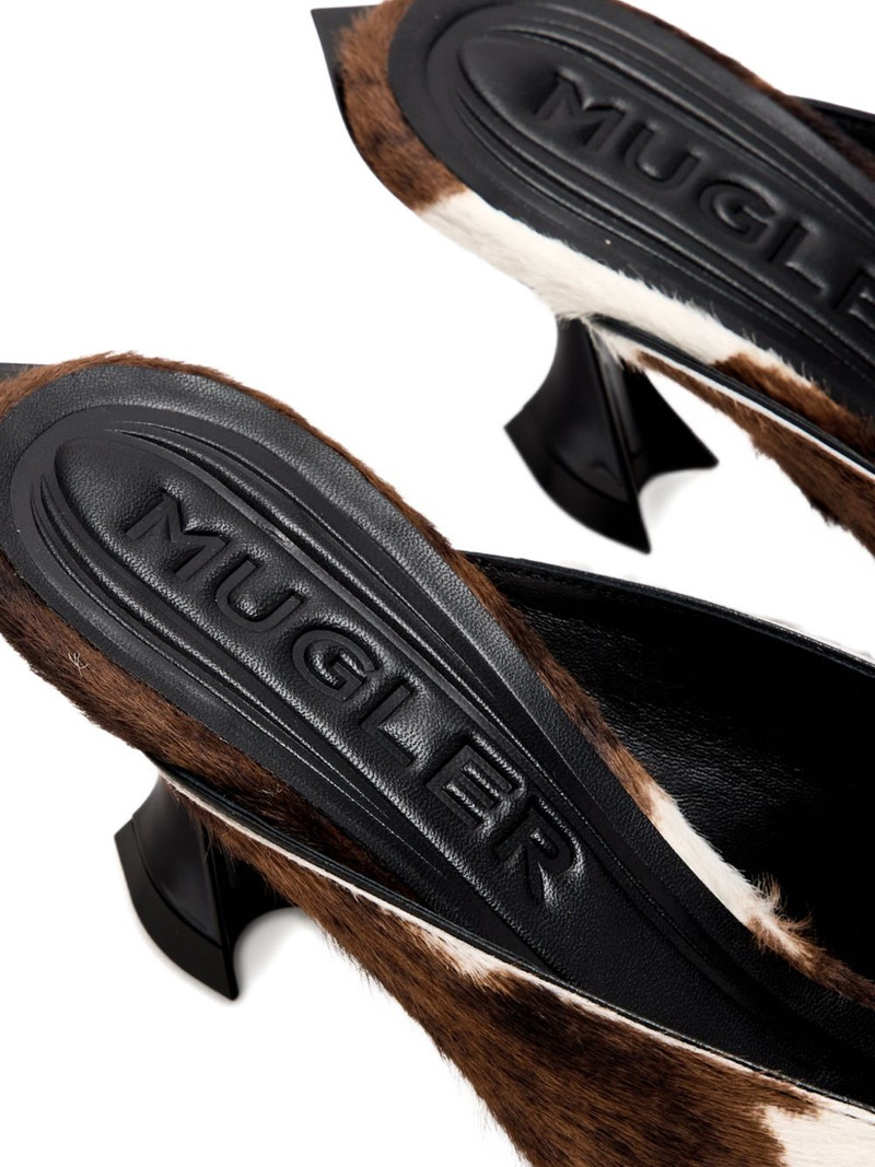 55 Fang cowhide pointed-toe mules 3
