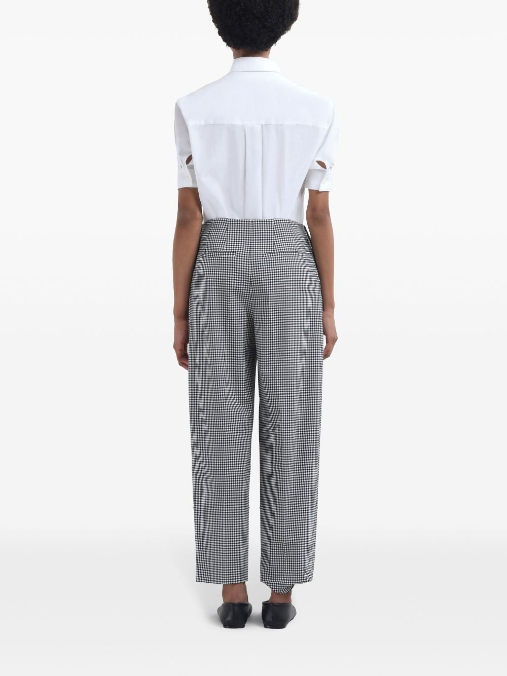 gingham-patterned trousers - 4