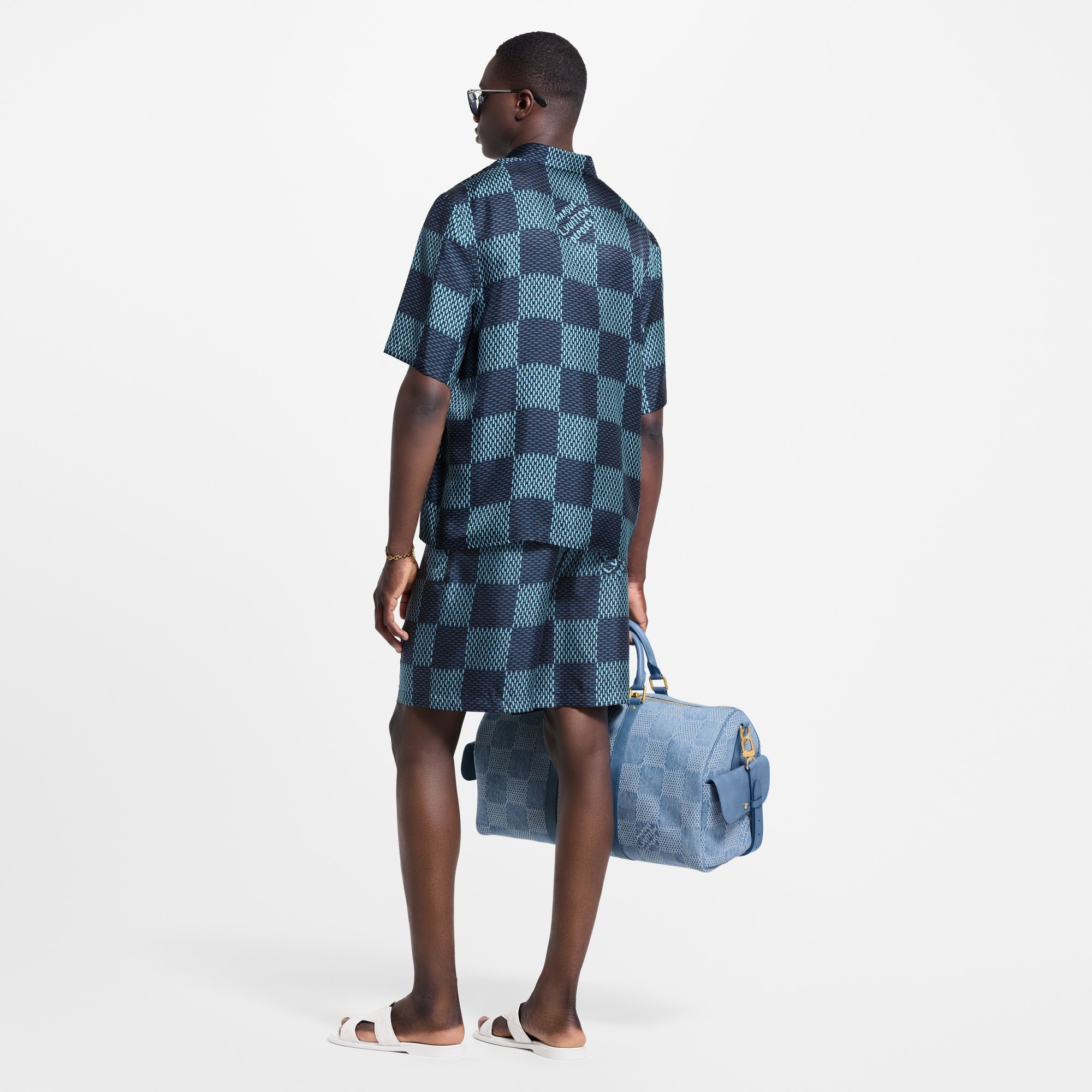 Damier Silk Shorts - 3