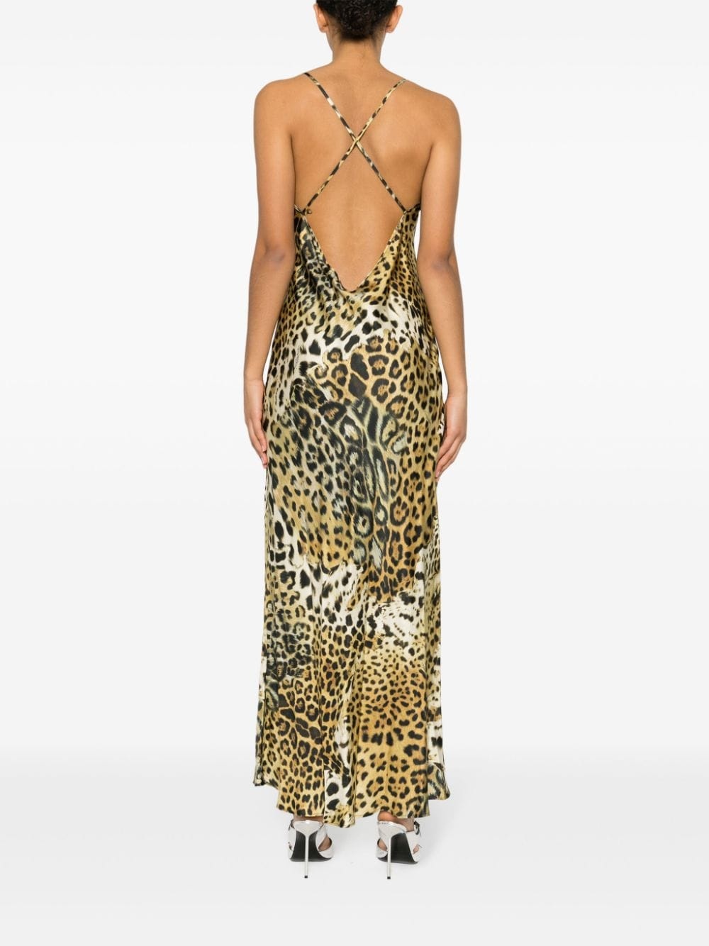 leopard print silk dress - 4