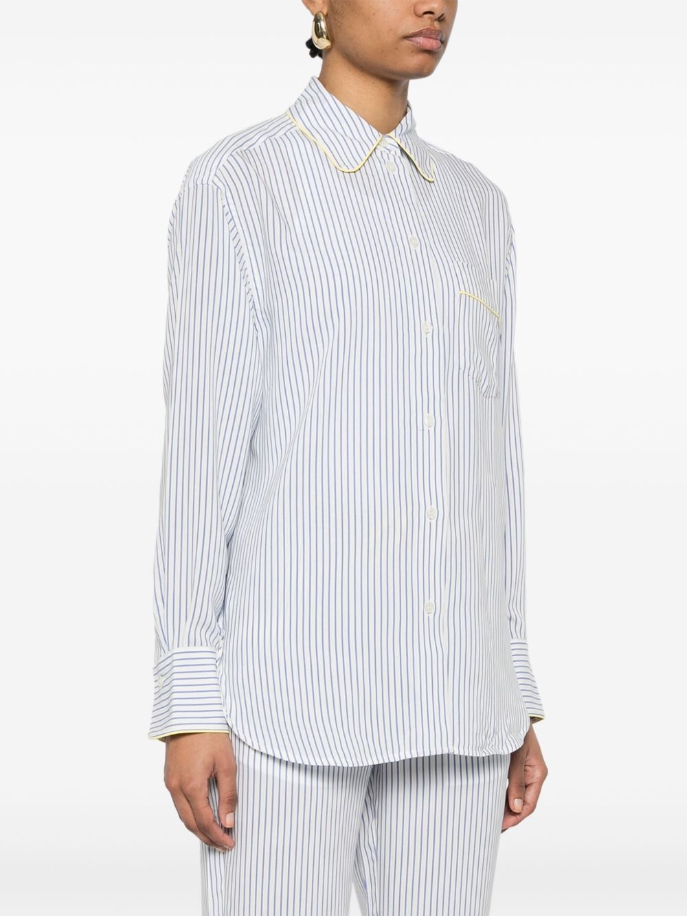 striped pajama-style shirt - 3