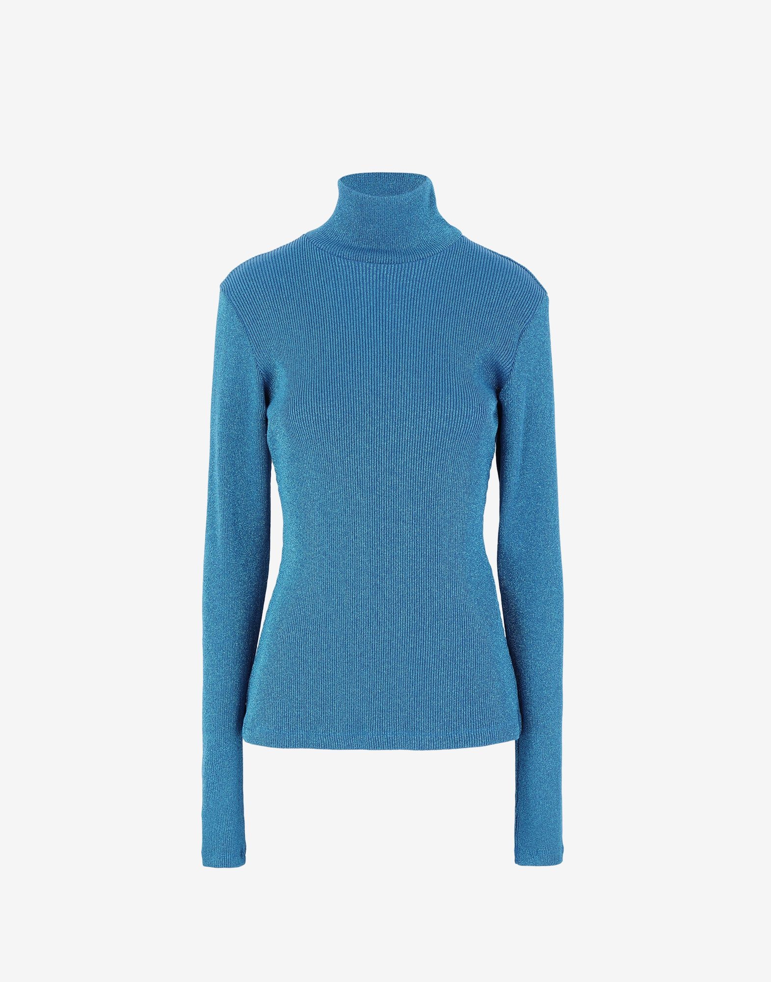 Ribbed polo neck top - 1