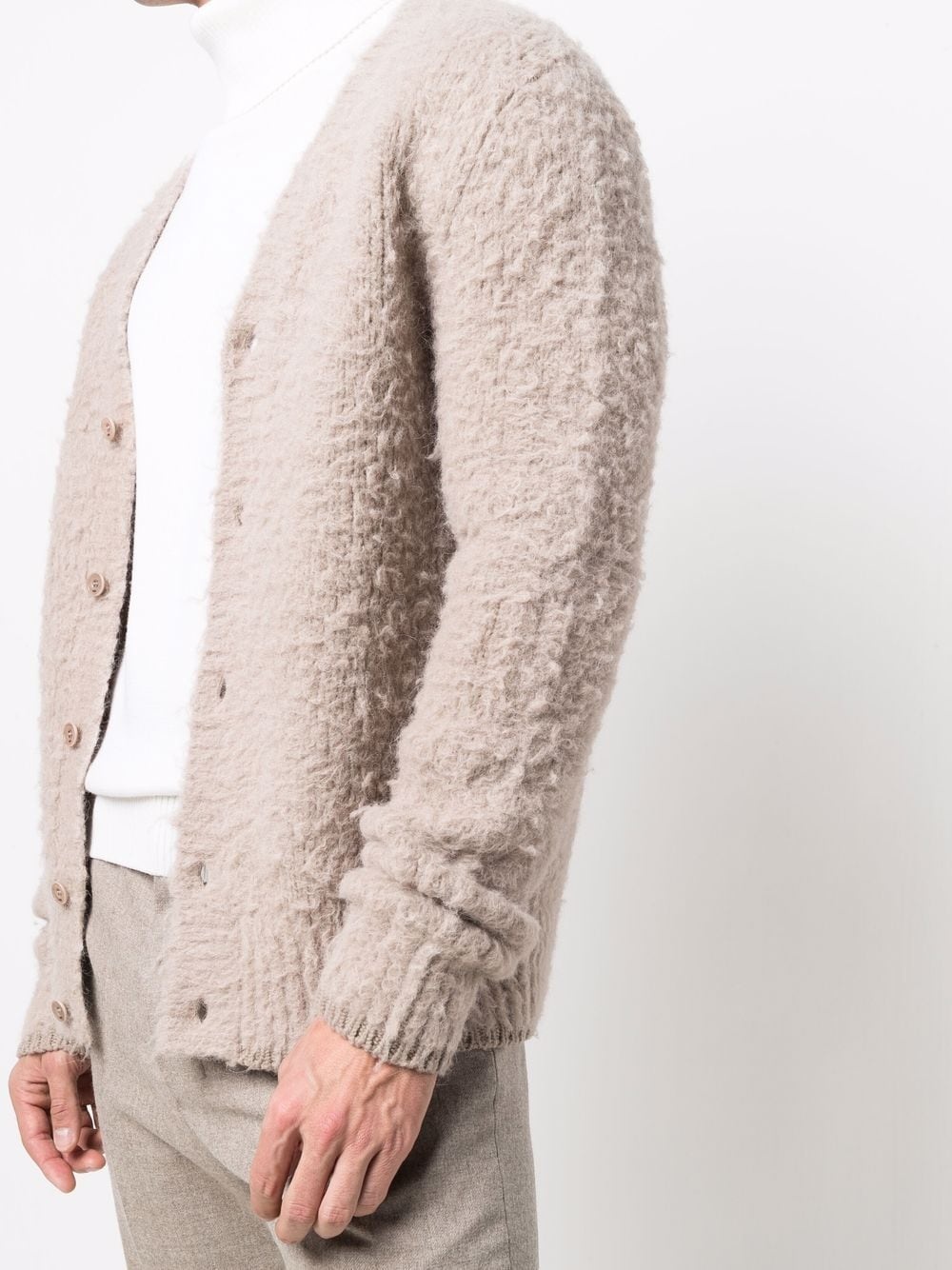 V-neck brushed-knit cardigan - 5