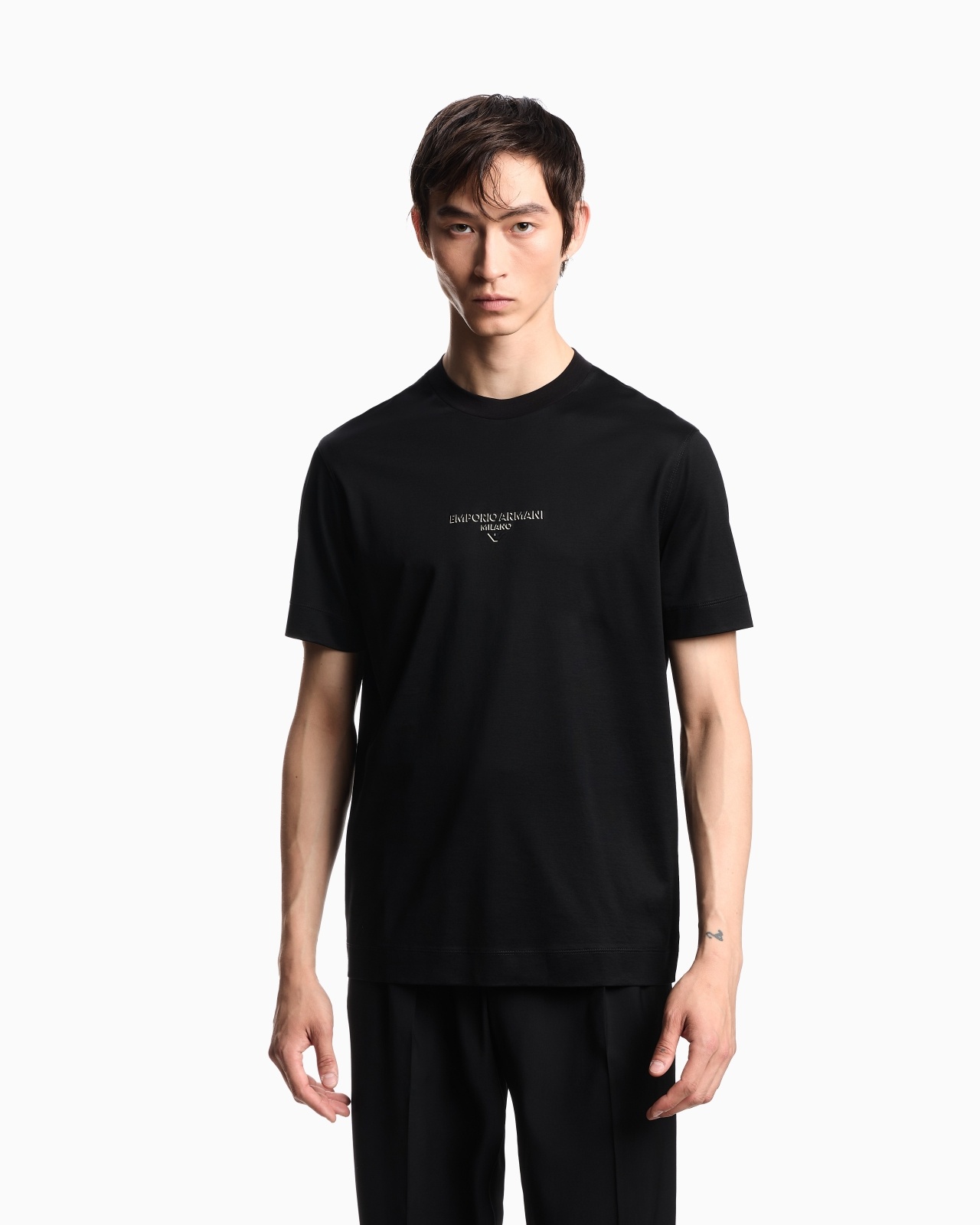 LYOCELL BLEND JERSEY T-SHIRT WITH 3D-EFFECT LOGO - 4