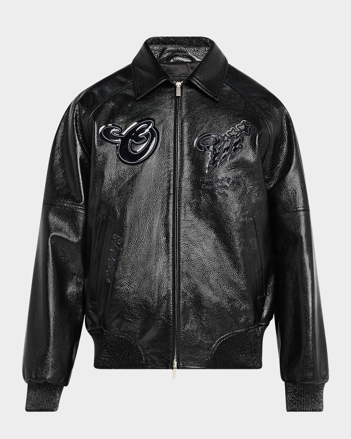 Men's Scorpio Lea Leather Varsity Jacket - 1