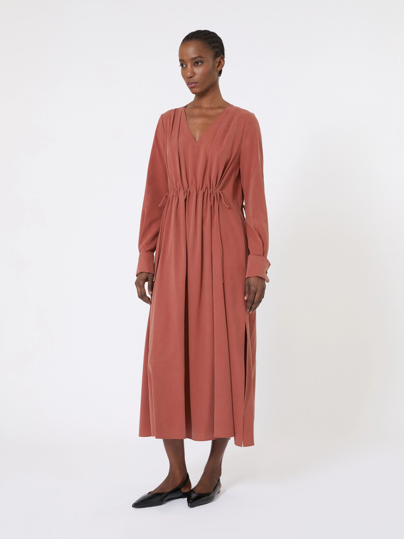 Max Mara FULL Washed silk canvas dress - TERRA COTTA outlook
