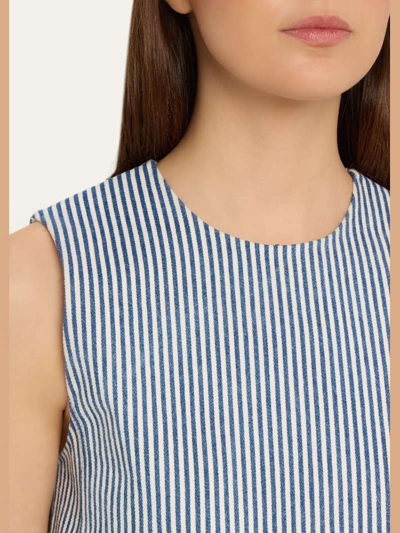 Ludlow Striped Twill Sleeveless Top 5