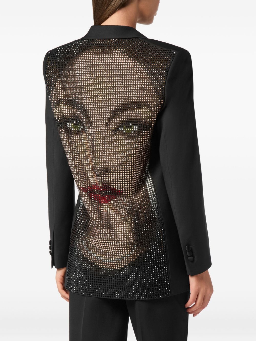 strass-face blazer - 4