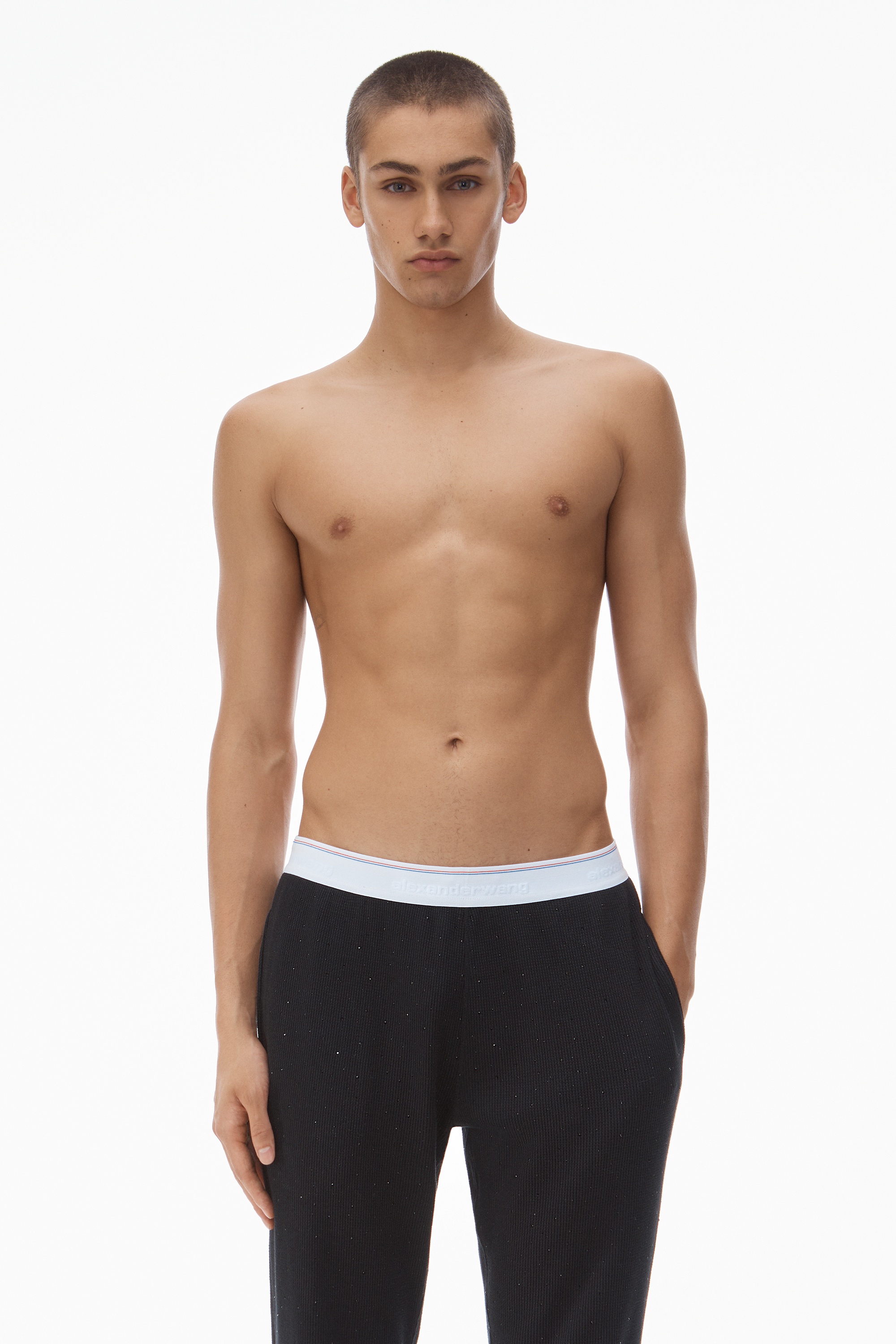 Crystal Hotfix Jogger Pant in Waffle Knit - 6
