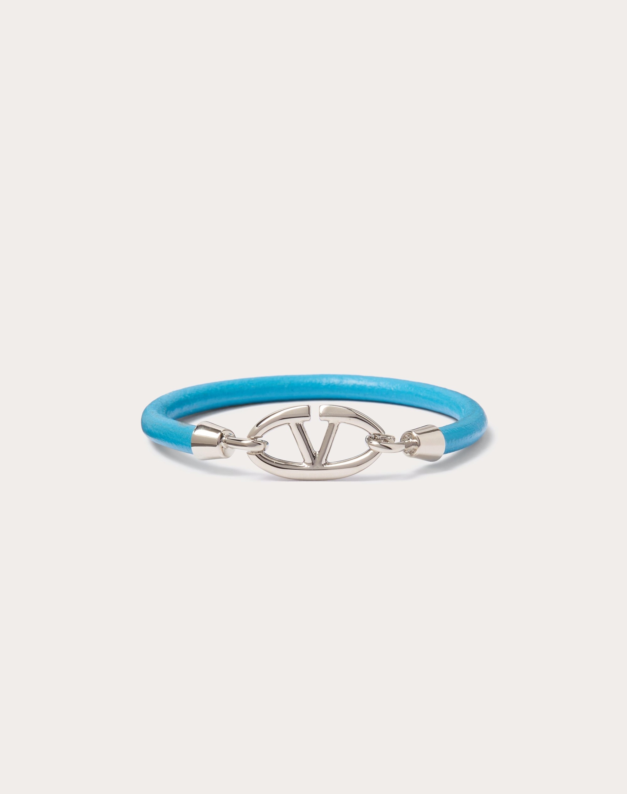 VALENTINO GARAVANI VLOGO THE BOLD EDITION BRACELET IN LEATHER AND METAL - 1