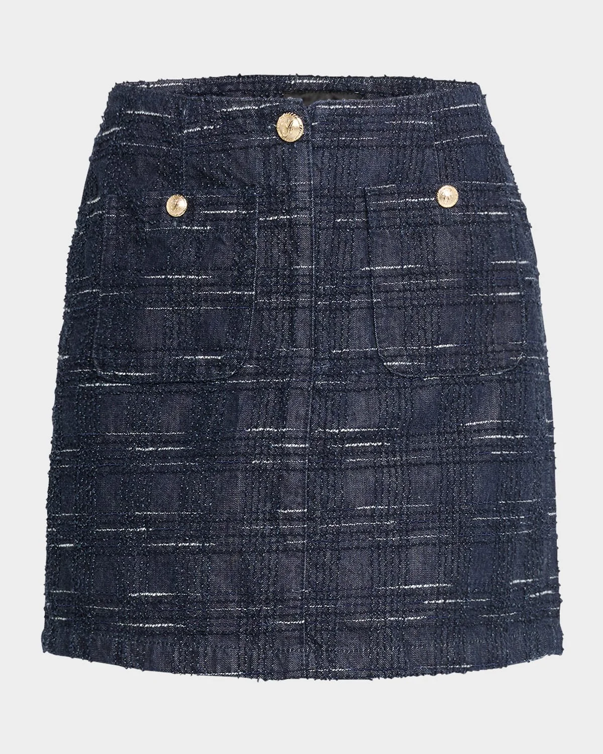 Denim Jacquard Mini Skirt - 1