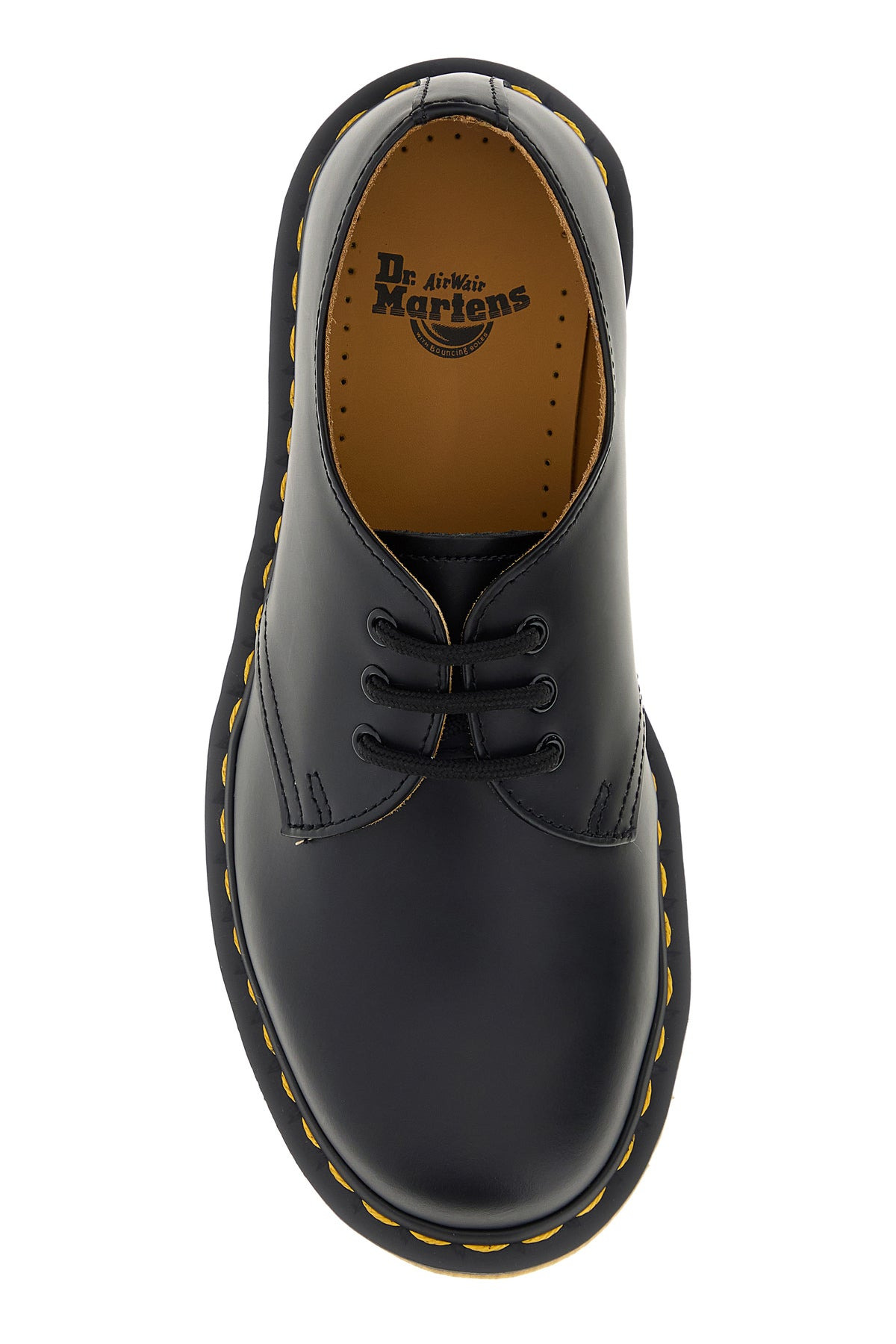 Black leather lace-up shoes - 4