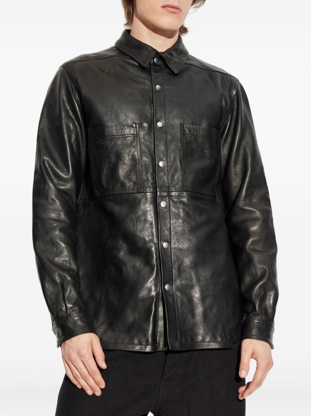 button-fastening flap-pocket shirt - 3