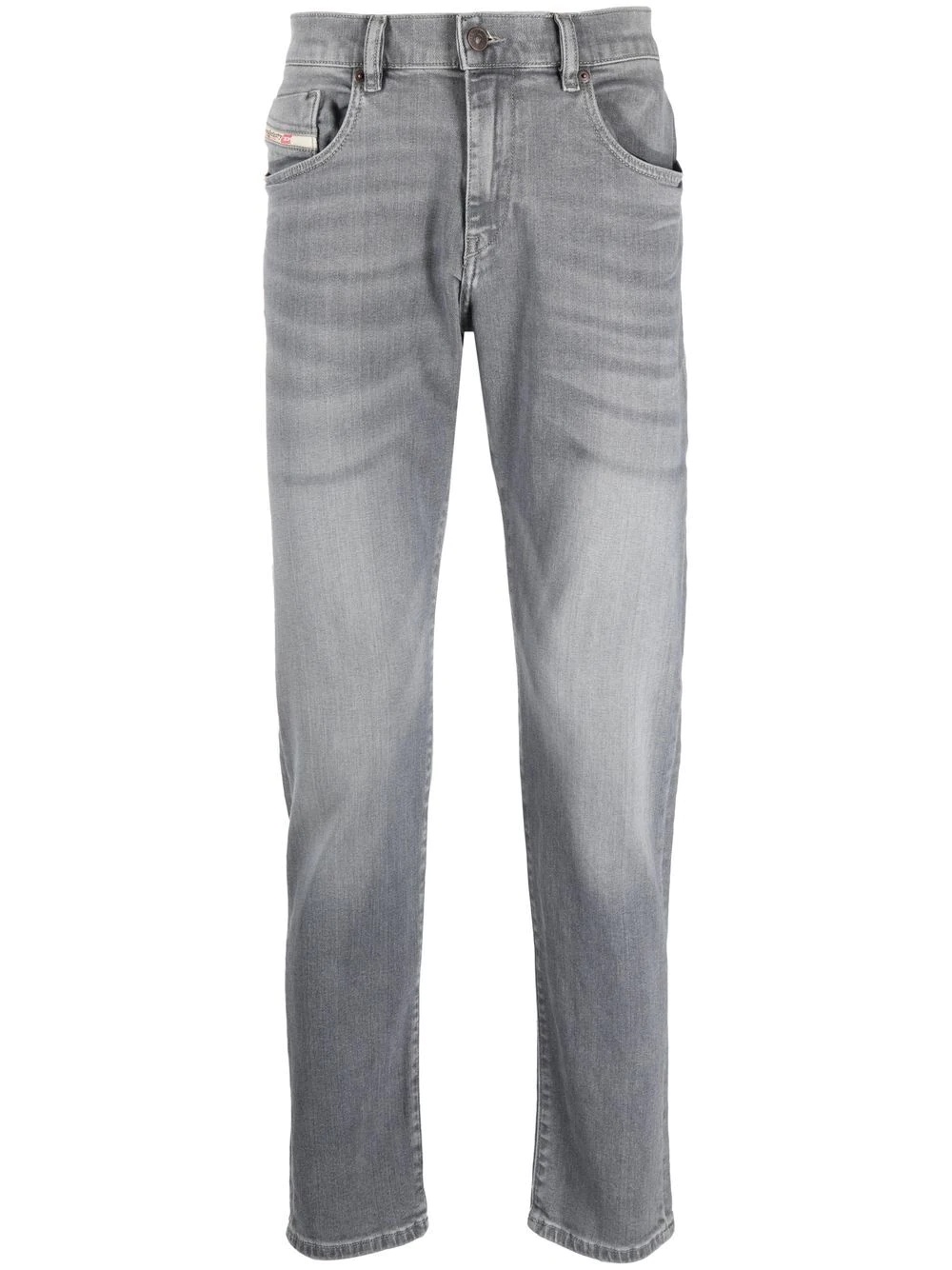 washed slim-fit jeans - 1