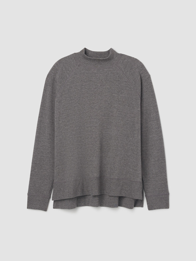Cozy Brushed Terry Hug Mock Neck Top 1
