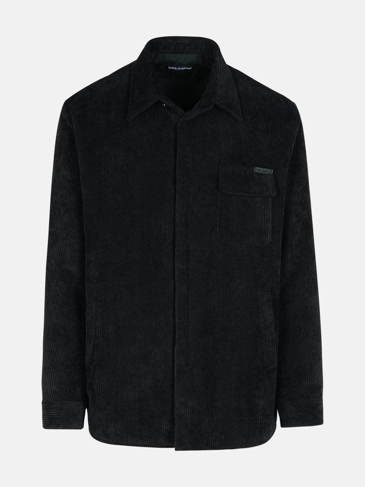 BLACK POLYESTER BLEND SHIRT - 1