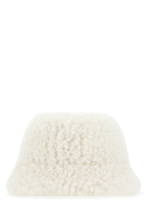 ハット PRADA IVORY ECO SHEARLING HAT Prada Prada Woman Ivory Eco Shearling Hat | luosophy