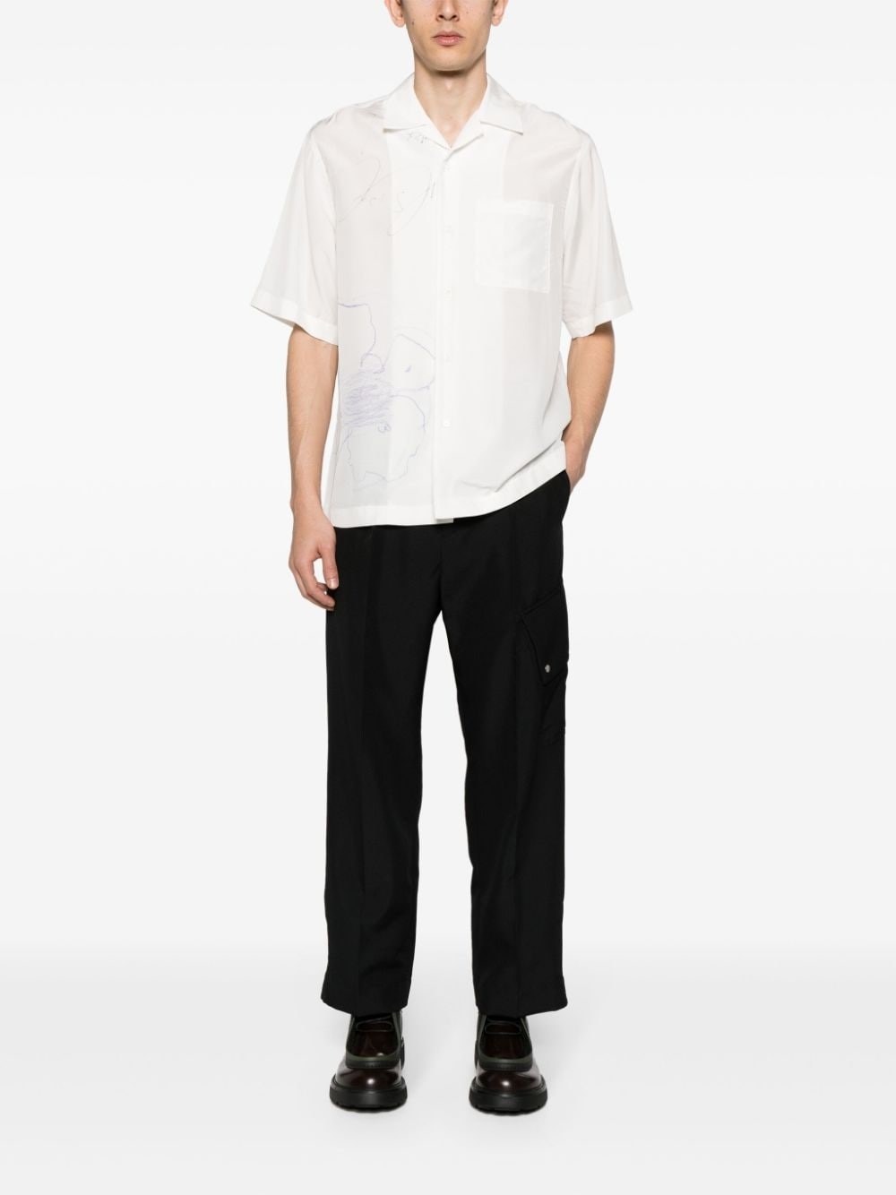 sketch-print short-sleeve shirt - 2
