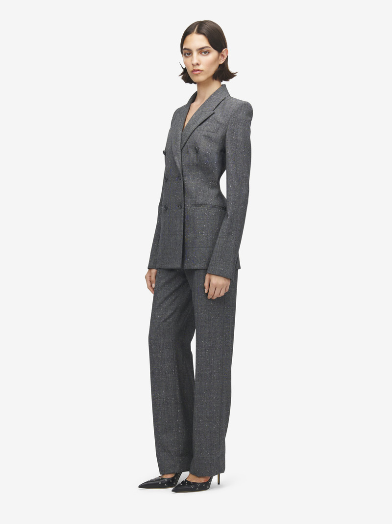 Flecked Glen Check Double-breasted Jacket 4