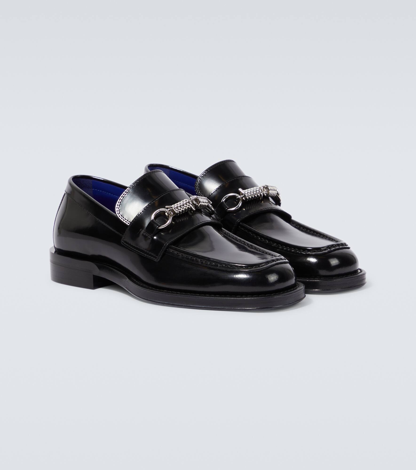 Embellished leather loafers - 5
