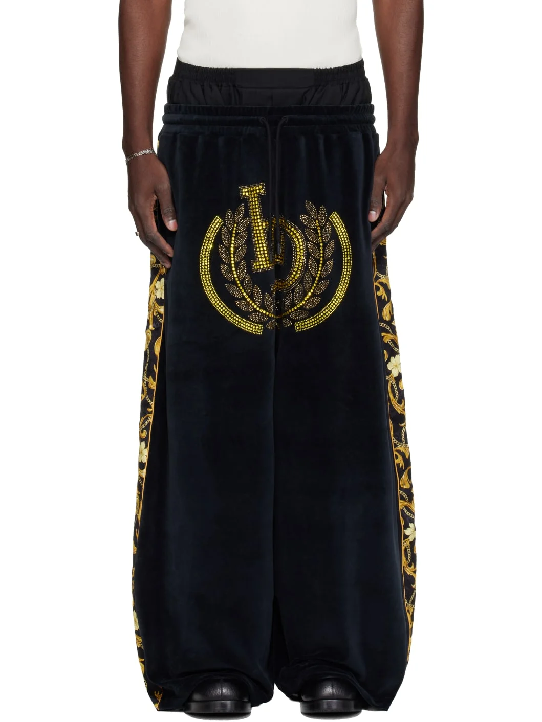 Black Supa-Sleaze Track Pants - 1