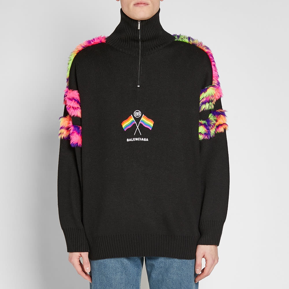 Balenciaga Quarter Zip Rainbow Flag Knit - 4