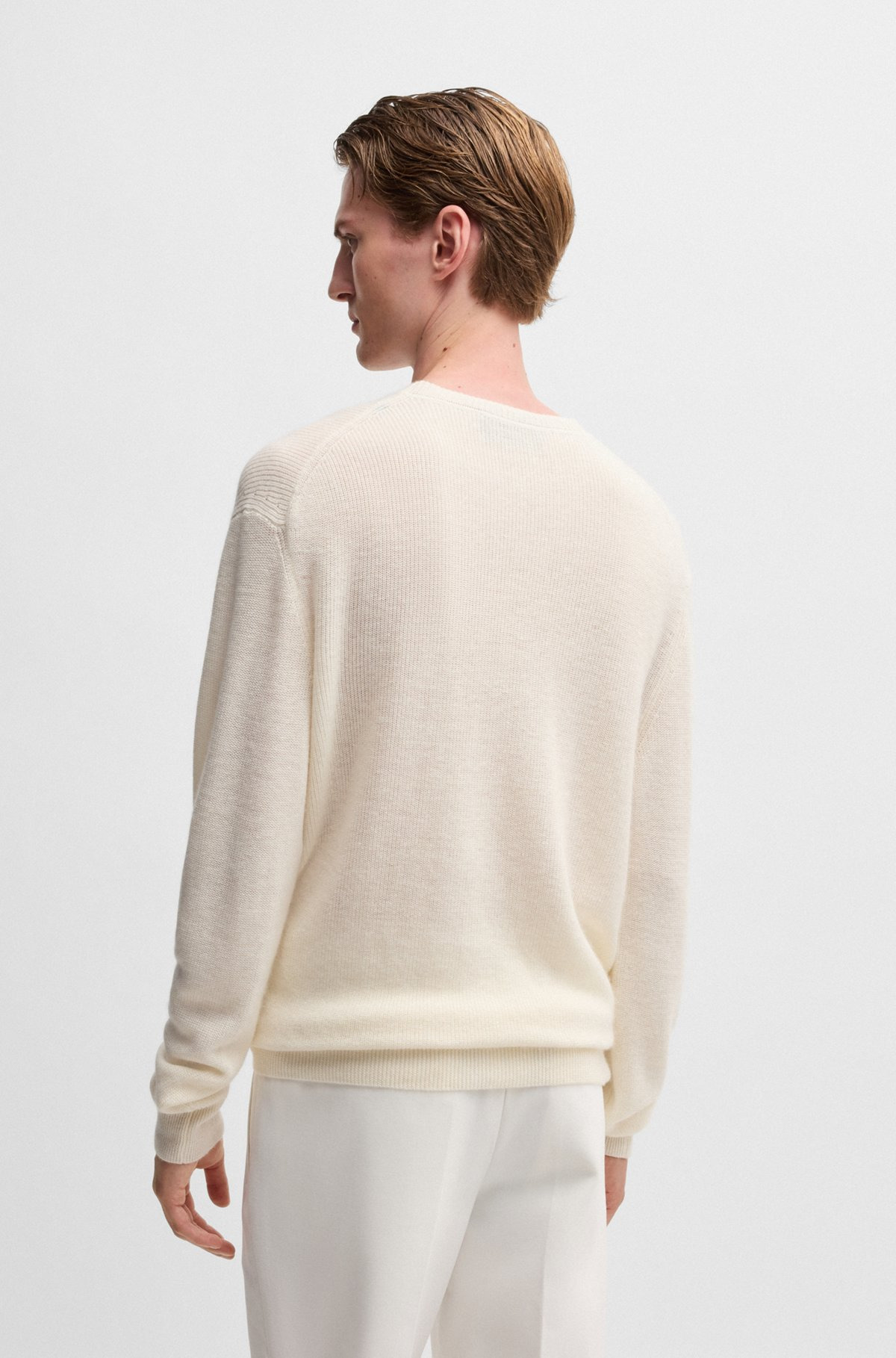 REGULAR-FIT SWEATER IN LINEN AND CASHMERE - 5