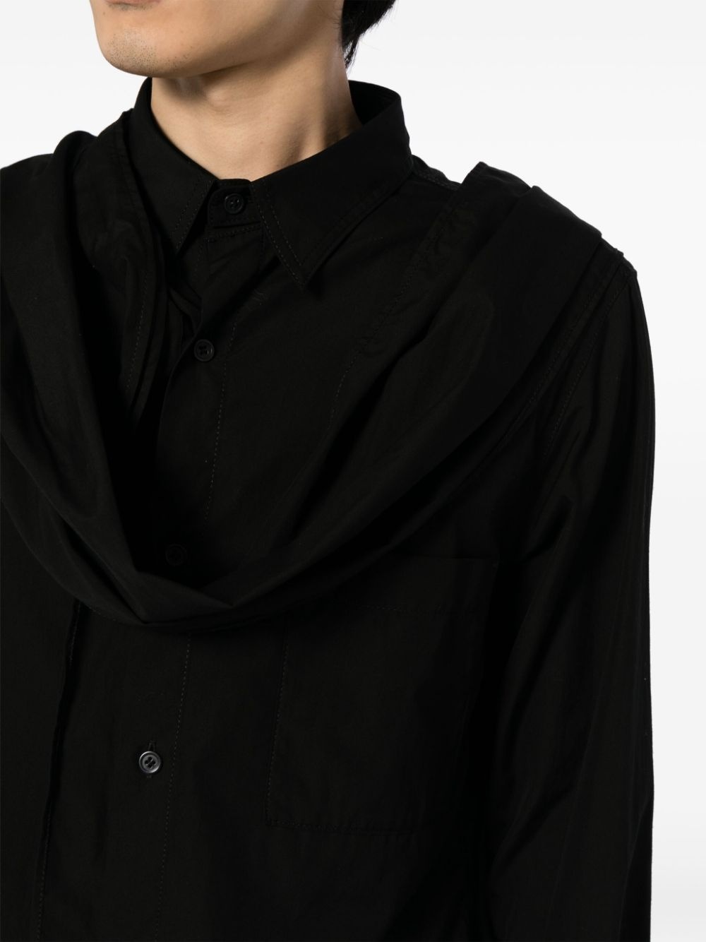 detachable-collar cotton shirt - 5