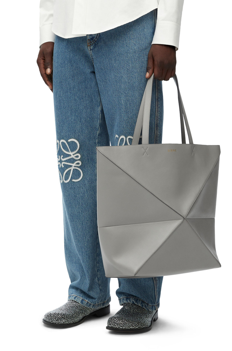 Loewe Large Puzzle Fold Tote in shiny calfskin outlook