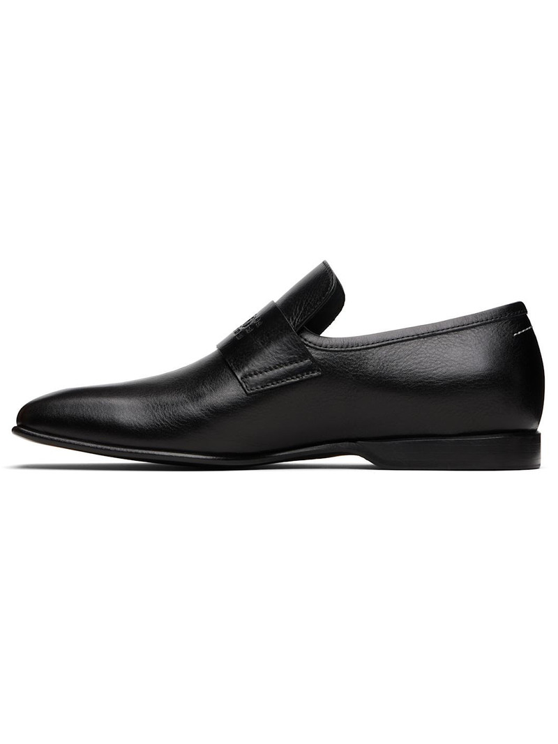 Black Grain Leather Loafers 3