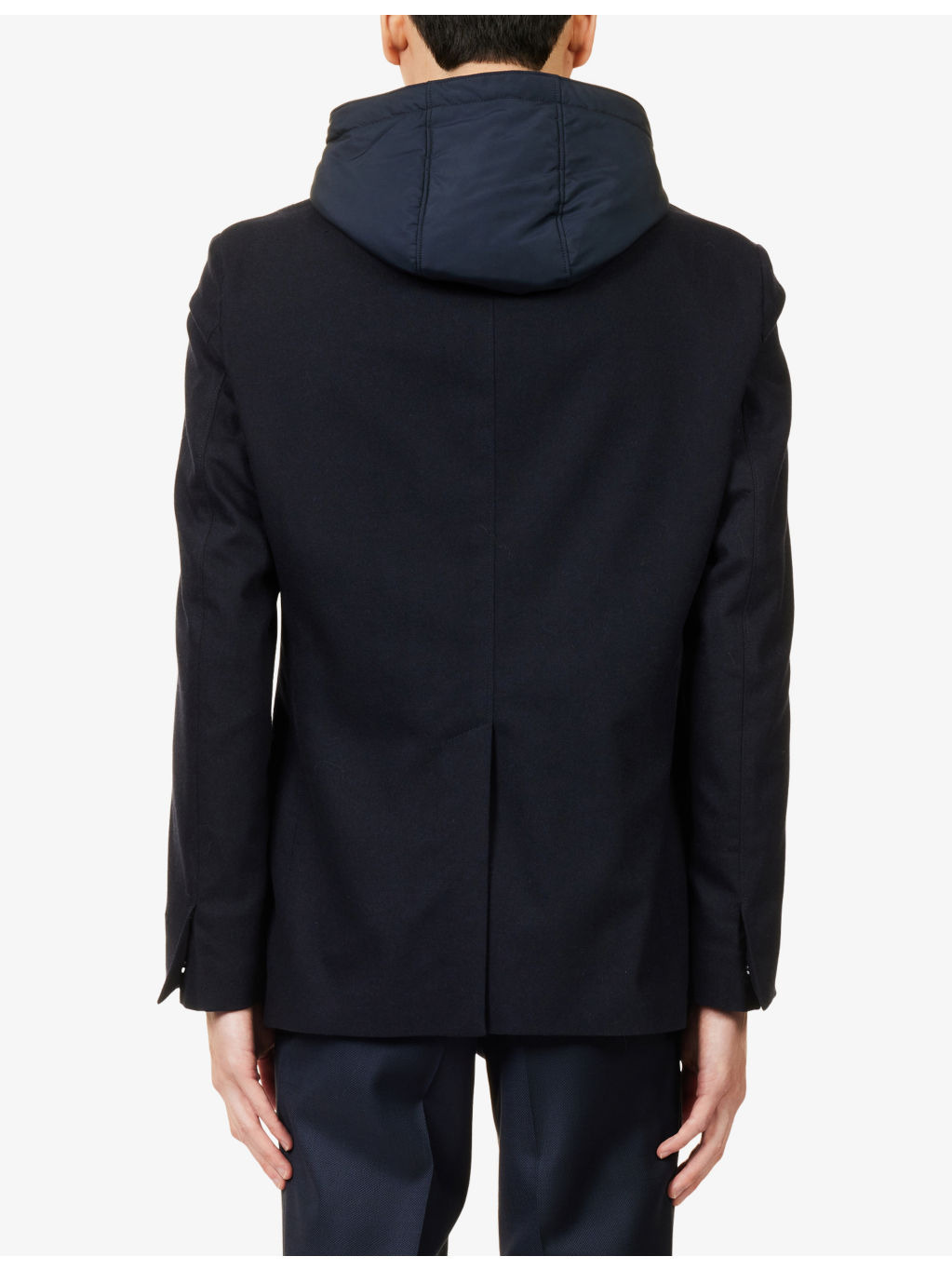 Hooded Long-Sleeve Wool-Cashmere Blend Jacket - 4
