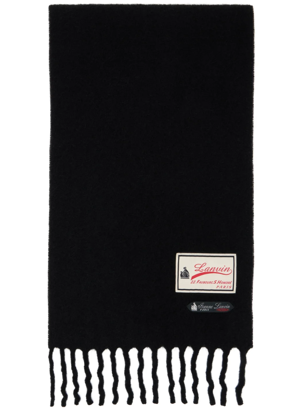 Black Fluffy '22 Faubourg' Label Scarf - 1