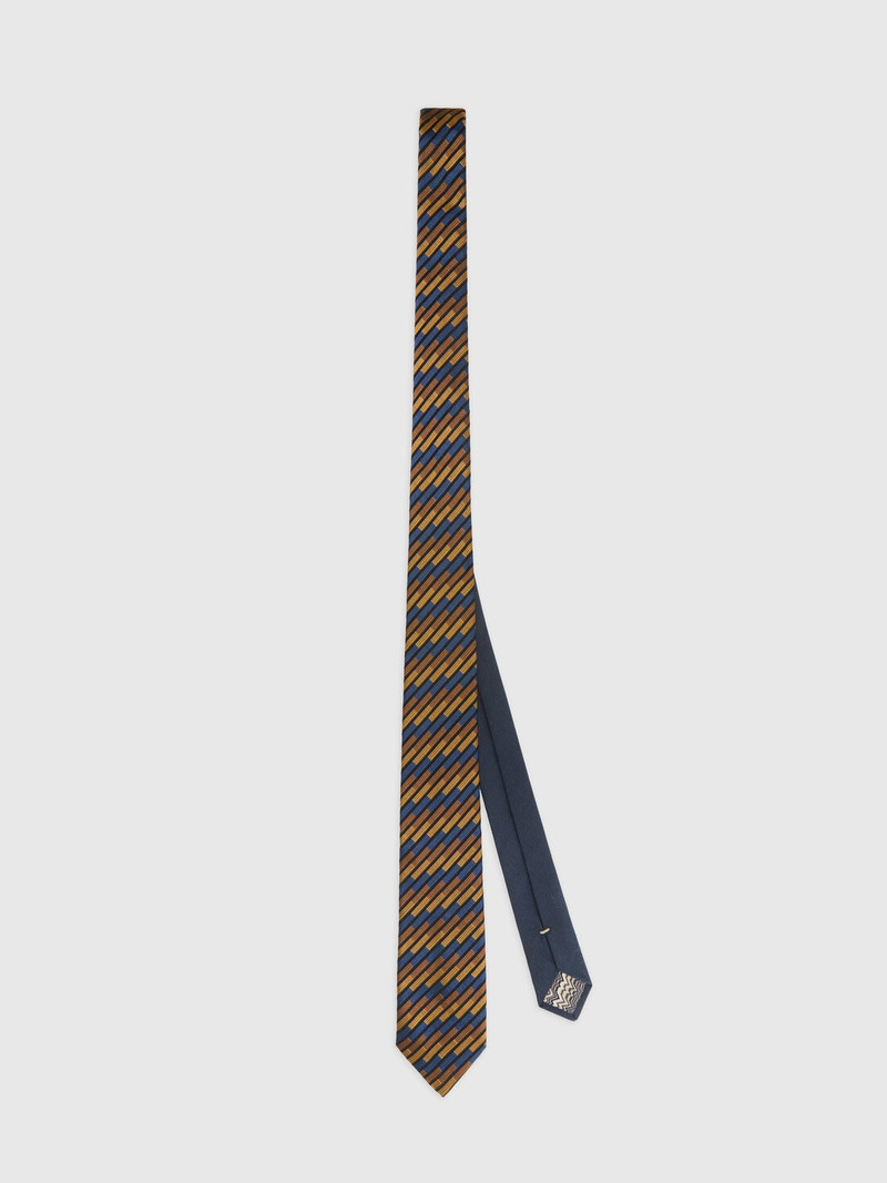 Silk tie with oblique stripes 1