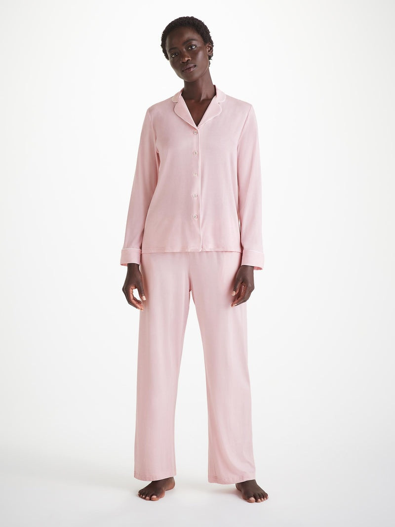 Derek Rose Women's Pajamas Lara Micro Modal Stretch Ballet Pink outlook