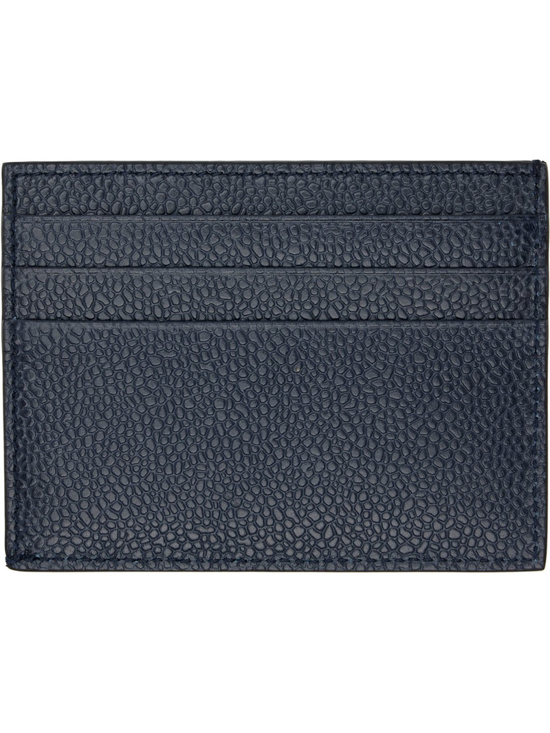 Thom Browne Navy Pebble Grain Note Compartment Card Holder outlook
