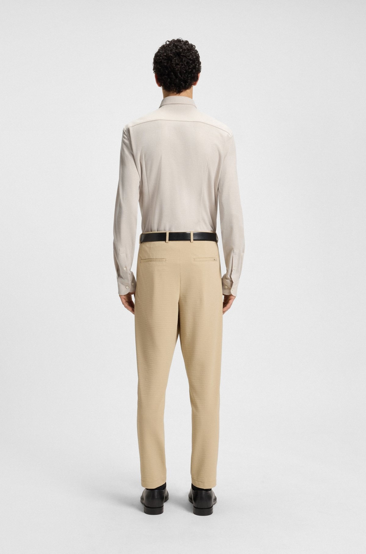 SLIM-FIT SHIRT IN COTTON-PIQUÉ JERSEY - 5