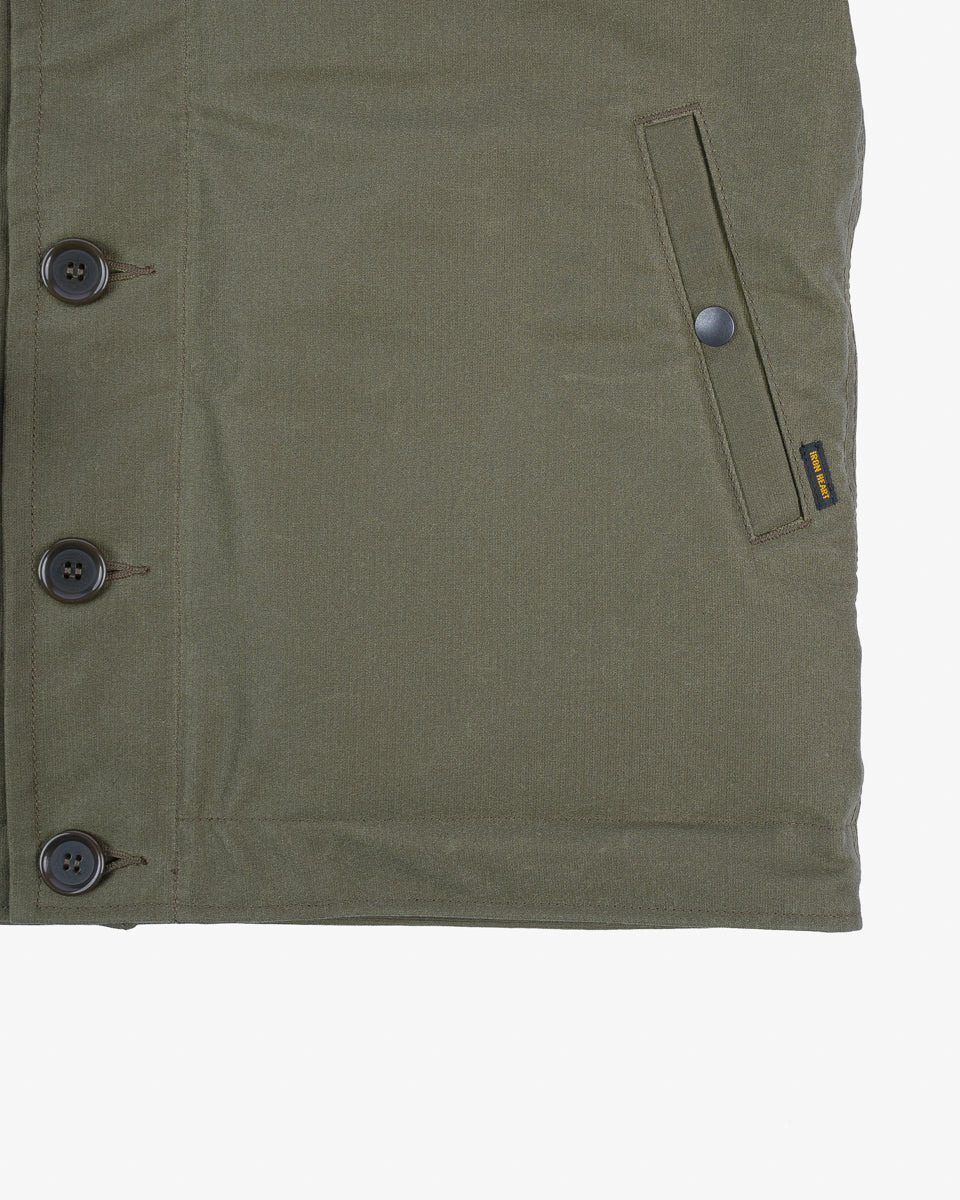 IHM-37-GRN Oiled Whipcord N1 Deck Jacket - Army Green - 12