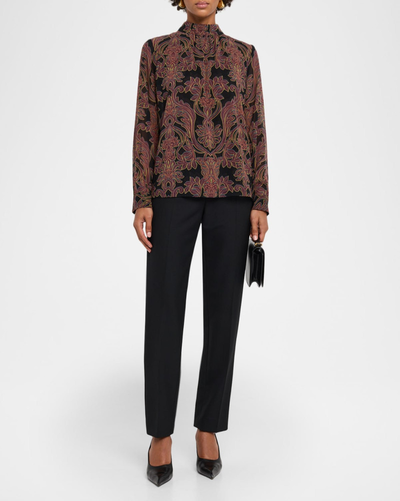 MISA Studded Flora Annie Mock-Neck Blouse outlook