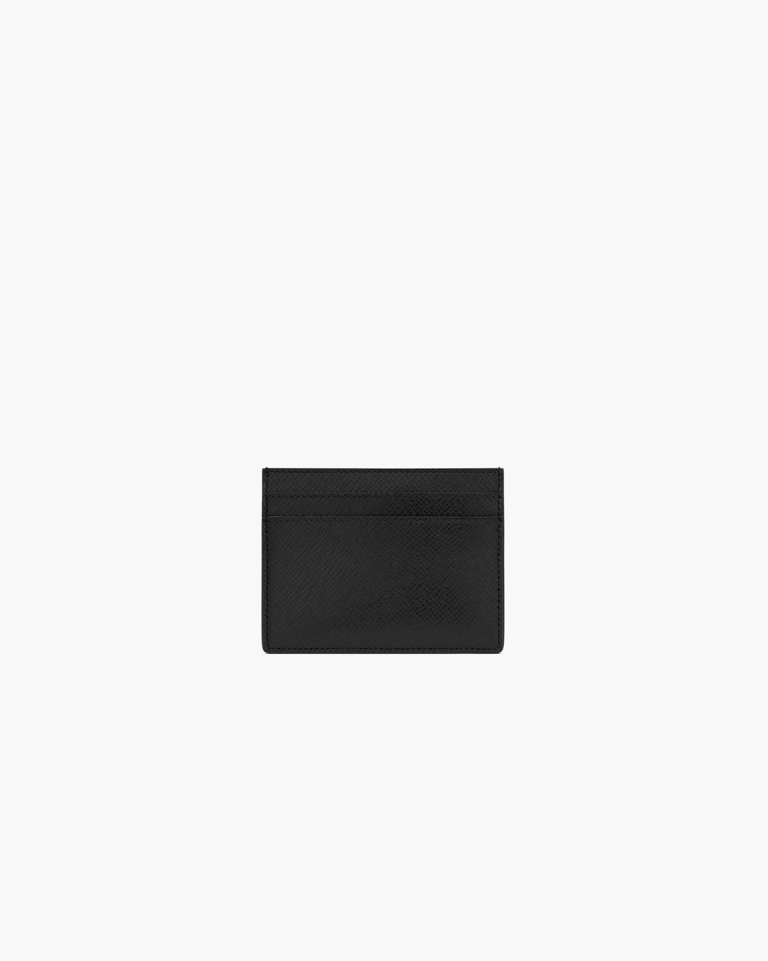 SAINT LAURENT PARIS CARD CASE IN COATED BARK LEATHER - 2