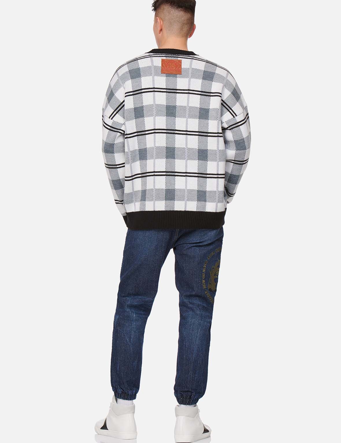CHECKED KNITTED PULLOVER - 6
