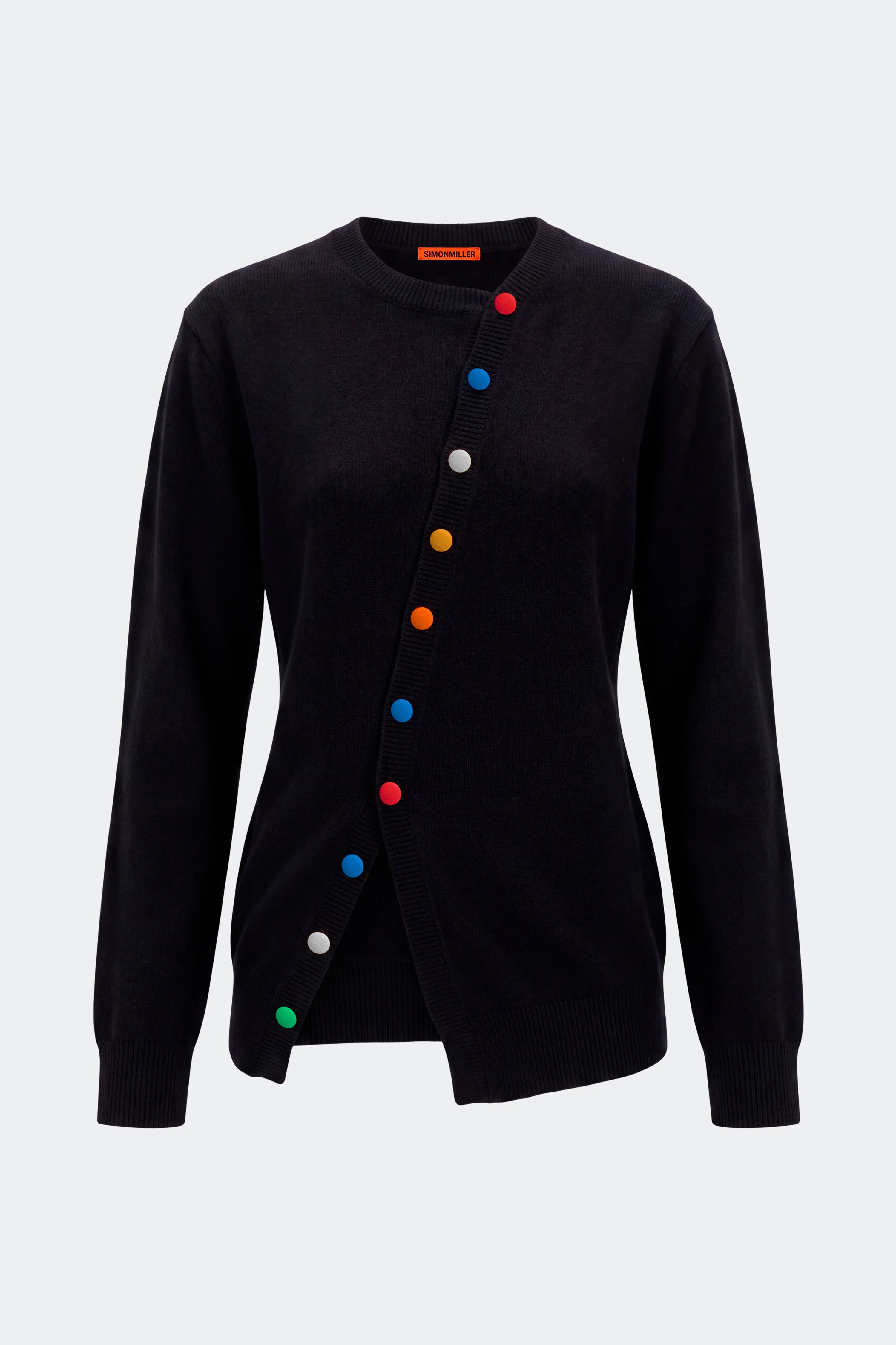 Ada Asymmetrical Cardigan In Black Multi - 1