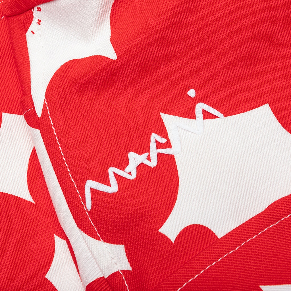 RED AND WHITE DILLIES PRINT JACKET - CRIMSON - 4
