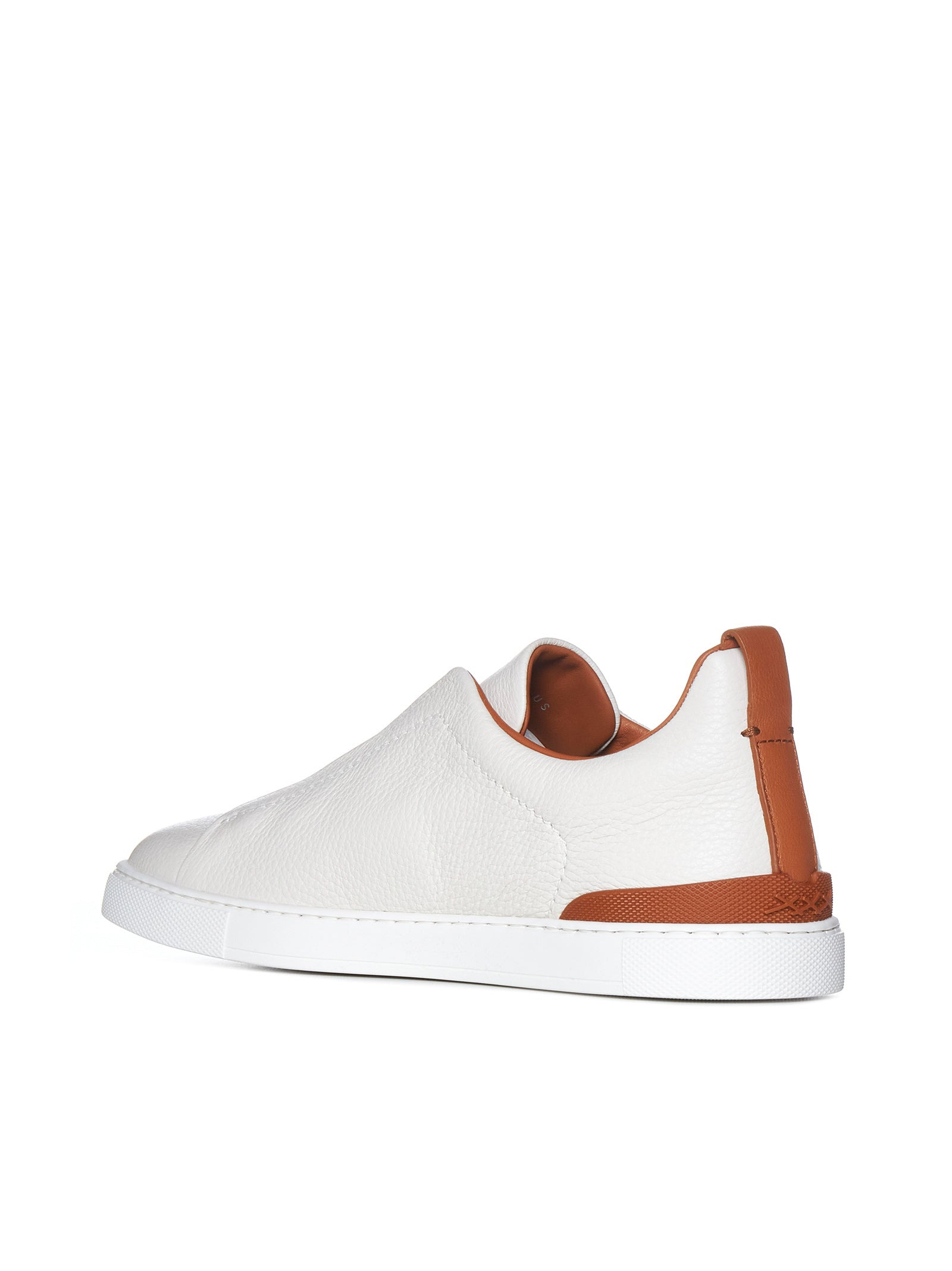 Zegna Men Triple Stitch™ Sneaker In Cream Deer Leather - 3
