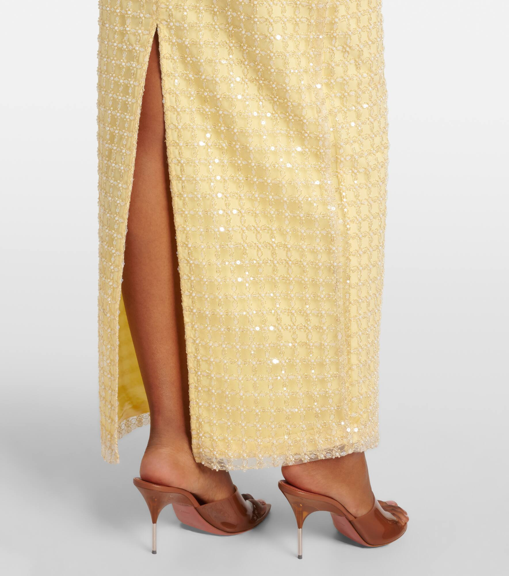 Embellished strapless gown - 5