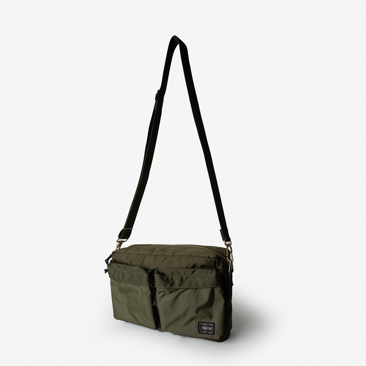 POR-FOR-SHLS-OLV Porter - Yoshida & Co. - Force Small Shoulder Bag - Olive - 1