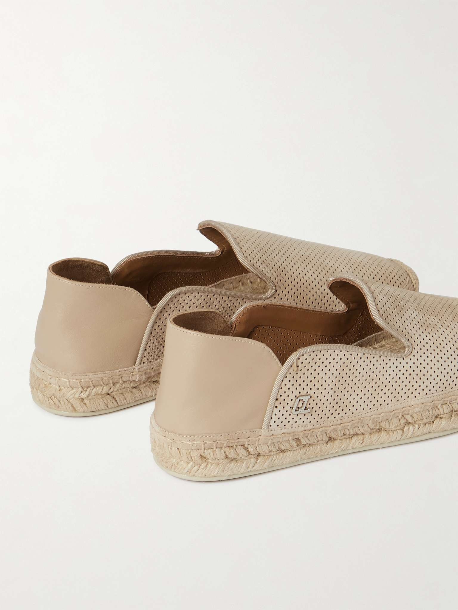 Espadon Perforated Suede Espadrilles - 5