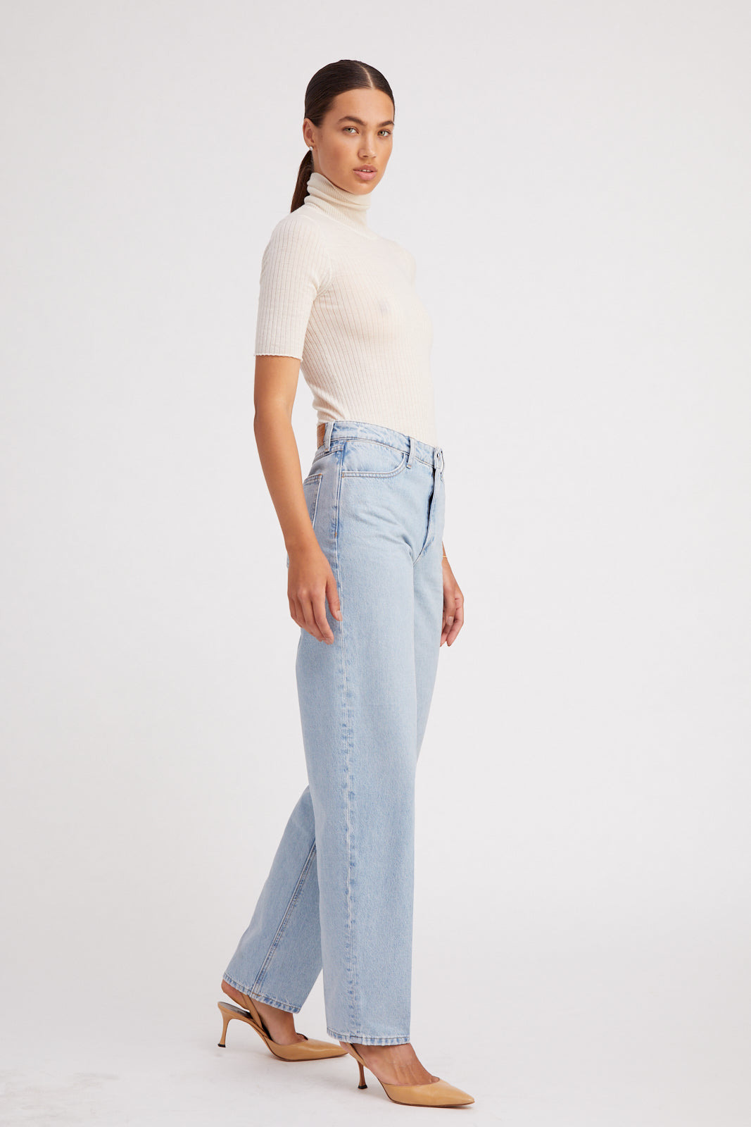 CHALK CASHMERE TURTLENECK - 7